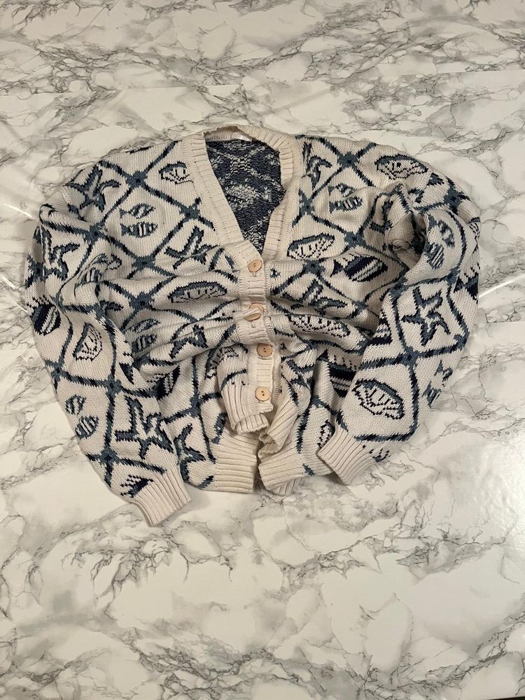 Patterned Cardigan Sweater